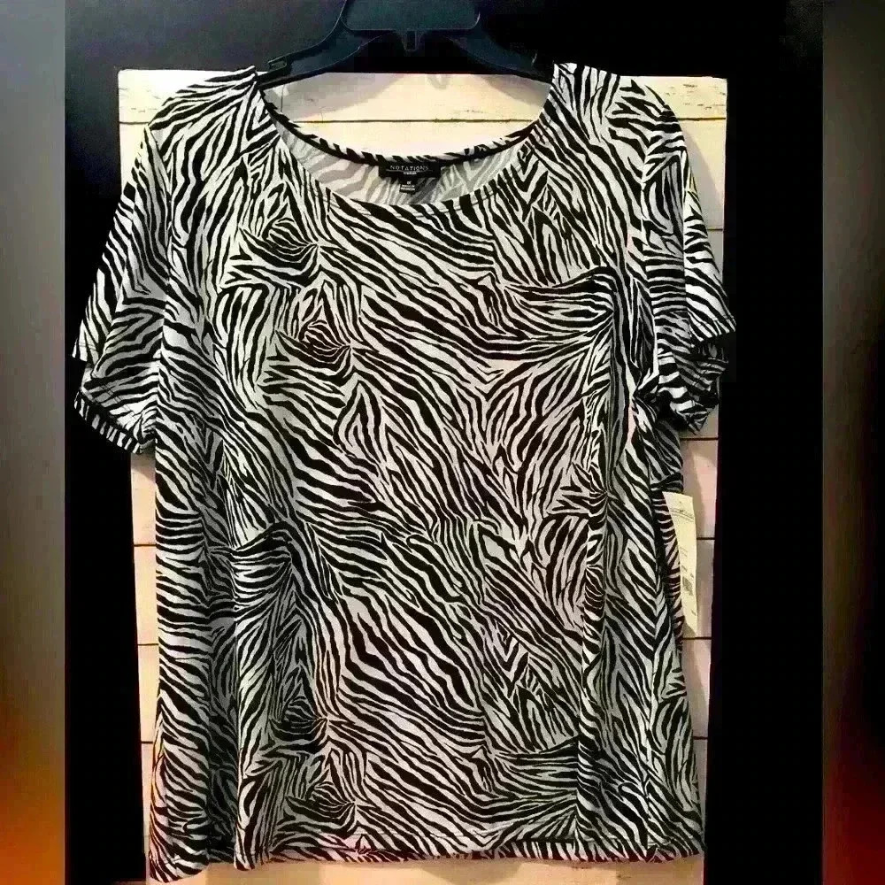 Zebra Print Top 1X by Notions #2219